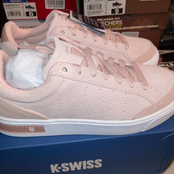 K-SWISS WOMEN COURT BLOCK PEACH SUEDE - SIZE 7 Med - NWT - Picture 4 of 16